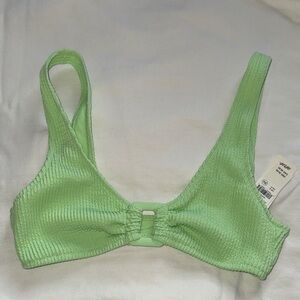 Aerie Green Textured Women's Bikini Top